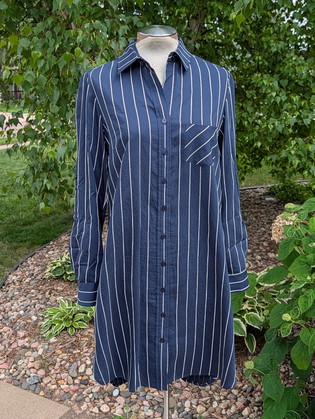 Exc Finley Parallele Stripe Shirt Dress M